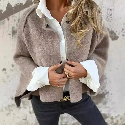Amalia - Langærmet Rundhals Uld Cardigan