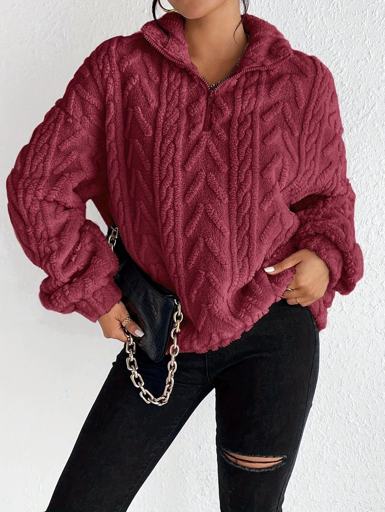 Aila - Blød Zip Sweater