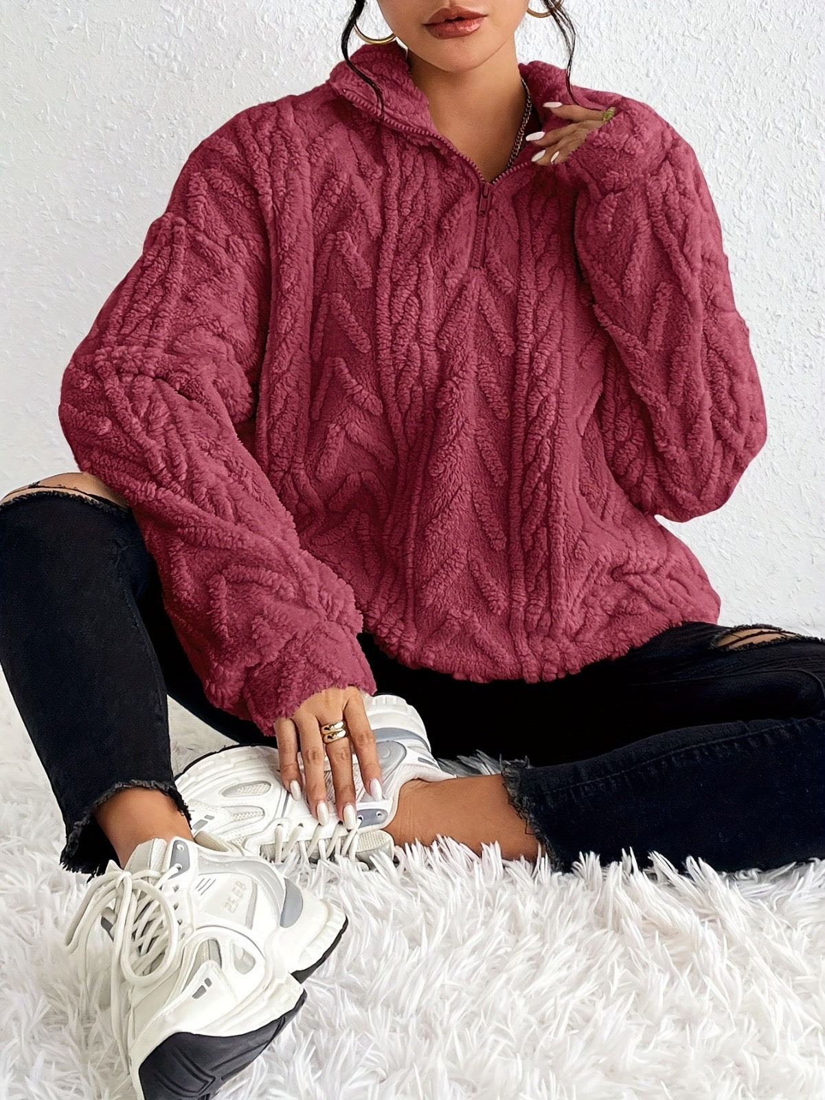 Aila - Blød Zip Sweater